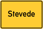 Place name sign Stevede, Westfalen