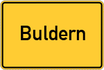 Place name sign Buldern