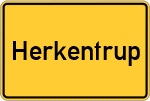 Place name sign Herkentrup