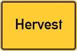 Place name sign Hervest