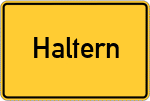 Place name sign Haltern, Westfalen