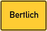 Place name sign Bertlich, Kreis Recklinghausen