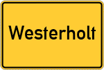 Place name sign Westerholt, Kreis Recklinghausen