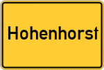 Place name sign Hohenhorst, Westfalen