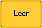Place name sign Leer, Westfalen