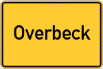 Place name sign Overbeck