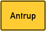 Place name sign Antrup, Westfalen