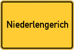 Place name sign Niederlengerich, Westfalen