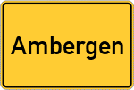 Place name sign Ambergen, Westfalen