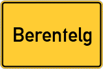 Place name sign Berentelg, Westfalen