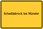 Place name sign Scheddebrock bei Münster, Westfalen