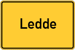 Place name sign Ledde