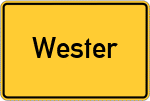 Place name sign Wester