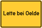 Place name sign Lette bei Oelde