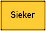 Place name sign Sieker