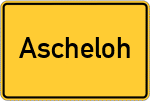 Place name sign Ascheloh, Westfalen