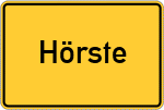 Place name sign Hörste, Kreis Halle, Westfalen