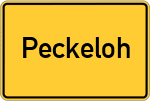Place name sign Peckeloh