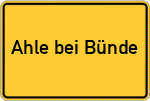 Place name sign Ahle bei Bünde, Westfalen