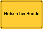 Place name sign Holsen bei Bünde