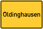 Place name sign Oldinghausen, Kreis Herford