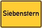 Place name sign Siebenstern