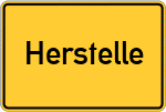Place name sign Herstelle