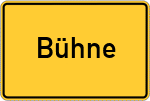 Place name sign Bühne, Westfalen