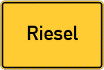 Place name sign Riesel, Westfalen