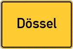 Place name sign Dössel, Westfalen