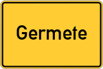 Place name sign Germete, Westfalen