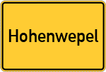 Place name sign Hohenwepel