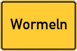 Place name sign Wormeln