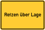 Place name sign Retzen über Lage, Lippe