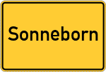 Place name sign Sonneborn, Lippe
