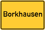 Place name sign Borkhausen, Lippe