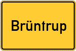 Place name sign Brüntrup