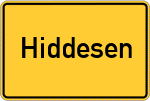 Place name sign Hiddesen