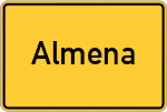 Place name sign Almena