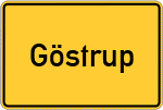 Place name sign Göstrup