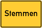Place name sign Stemmen, Kreis Lemgo