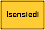 Place name sign Isenstedt, Kreis Lübbecke, Westfalen