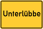 Place name sign Unterlübbe