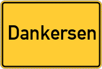 Place name sign Dankersen, Kreis Minden, Westfalen