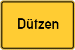 Place name sign Dützen