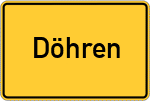 Place name sign Döhren, Kreis Minden, Westfalen