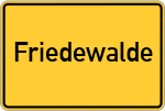 Place name sign Friedewalde, Westfalen