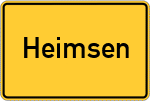 Place name sign Heimsen, Kreis Minden, Westfalen