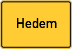 Place name sign Hedem