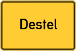 Place name sign Destel